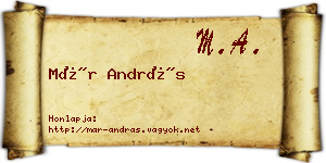 Már András névjegykártya